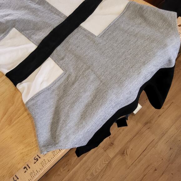 French Connection Black Gray White Sleeveless Jersey Knit Pencil Dress Zip - Picture 8 of 14